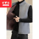 Yalu vest men's new winter velvet thickened winter vest for young and middle-aged men's waistcoat feather warm fleece jacket for men W21 dark gray XL [within 120Jin [Jin equals 0.5 kg]]