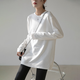 Yu Zhaolin white long-sleeved T-shirt women's spring and autumn loose sweatshirt layered with inner layering shirt winter pure cotton top