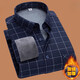 Pier Cardin Brand Coton Shirt Warm Men's Men's Hiver Casual Plaid Plaid Pur Cotton Furt and épaissis pour les personnes d'âge moyen et les personnes âgées avec du velours léger 9902 L100-120Jin [Jin est égal à 0,5 kg]