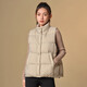 Tambor Down Jacket Vest Women's Stand Collar Loose Short Style Down Vest Jacket TD336006 Milk Tea Brown 160