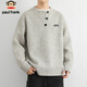 Paul Frank Sweater Men's Autumn and Winter Versatile Loose Knitwear Men's Jacket Trendy Brand Wool Bottoming Shirt Light Gray XL