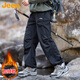 Jeep (JEEP) overalls men's winter velvet thickened casual pants paratrooper pants sports trousers men's trousers black velvet XL