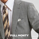 FULL MONTY Men's Wool Suit Plaid Business Professional Formal Wear Groom Wedding Suit Light Gray 1231 42