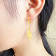 Qianying 18K gold leaf earrings gold earrings for women, real gold earrings AU750 gold earrings, a birthday gift for mom, AU750 real gold, weighing about 1.97-2.07g (including labor cost 35)