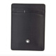 Montblanc (MONTBLANC) luxury men's bag black leather short card holder black