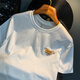 Camiseta White White Romon Summer NUEVA TRENDA DE LA TRENDA DE LA TRENDA DE ALTA ESTRADA ESTRADA AMERICAN LUXURY XINJIAN COLTION COMOLLO Camiseta de manga corta 9906 Camiseta blanca + 305 Camiseta negra XL