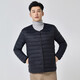 Lightweight down cotton jacket for men with short inner lining, autumn and winter new casual warm collarless inner and outer cotton coat black 2XL 135-150Jin Jin is equal to 0.5 kg