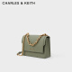 CHARLES/KEITH flip chain bag women's bag shoulder bag crossbody bag women CK2-80701061-1SageGreen gray green S