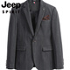 JEEP SPIRIT Korean style suit, handsome and trendy male wedding groomsmen dress host slim suit two-piece suit 109 dotted stripe black three-piece suit = suit + vest + pants S (suitable for 95-105 Jin Jin equals 0.5 kg)