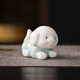 Bamboo celadon cute puppy tea pet ornaments tea set accessories creative ceramic handmade zodiac cute dog tea table decoration can be raised Xiaowangcai-Ge Kiln