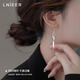 Lnieer925 Silver Needle Line Tassel Earrings Women's Ear Hooks 2025 New Trendy Niche Design Light Luxury High-end Earrings Line Tassel Earrings S925 Silver Needle