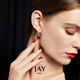 Jay imitation pearl earrings red earrings women's autumn and winter New Year earrings as a birthday gift for girlfriend