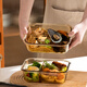 
Van Gogh glass lunch box microwave oven, borosilicate heat-resistant sealed refrigerator and fresh-keeping box, office workers' heating and separation lunch box, two round boxes, 1050ml (chop spoon + bag)