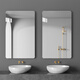 XINYIHONGYUN Bathroom Mirror No Punching Wall-mounted Bathroom Mirror Home Bathroom Washing Mirror Toilet Glass Mirror HD Right Angle 30*42 Bathroom Recommended-3mm Thickened