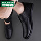 Mulinsen men's toe-layer cowhide shoes men's casual shoes spring and autumn breathable soft sole business formal shoes middle-aged dad shoes lightweight black 40 leather shoe size, choose one size larger for fatter feet