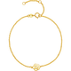 Saturday Fortune Yellow 18K Gold Bracelet Women's Sunset Camellia Gold Bracelet Birthday Gift C0713185 16+3cm