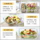 Baijie high borosilicate glass lunch box office worker lunch box microwave oven refrigerator crisper long two-part 1000ml