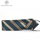 T / vingt-vingt costume rétro britannique Tie à la glissière sans nœud Men sans nœud Force Business College Style Silk vert à rayures paresseux [Tie + serviette de poche + clip de cravate] Ensemble 683
