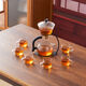 Vinoa glass lazy automatic tea set Kung Fu tea cup set household magnetic teapot living room Chinese tea making artifact black crescent moon