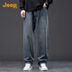 Jeep (JEEP) high-end retro men's jeans for men 2025 autumn and winter new loose straight trend brand casual wide-leg long pants for men