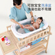 Baby bangbang solid wood diaper table, baby care table, newborn massage and bathing table, multi-functional baby changing table, double-layer diaper table (solid wood partition) + storage box + cotton pad (color remarks)
