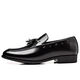 Li Shangduo men's four-season leather shoes without laces men's leather shoes black British summer breathable pointed toe men's leather shoes men's versatile black 9923 38