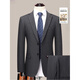 BOSS men's wool suit suit 2025 new spring and autumn gray double slit men's wedding suit jacket two-piece set - gray XL 180 suitable for 140-155 Jin Jin equals 0.5 kg