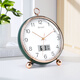 Kangbas simple table clock living room bedroom study desktop clock 2025 creative fashion table clock calendar quartz clock 3476Y calendar white and blue (29 cm)