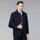 Hengyuanxiang 100% Wool Jacket Men's Spring Autumn and Winter Middle-aged Men's Dad's Clothes Leading Cadres Casual Woolen Wool Jacket Navy Blue Zipper Style L (175)