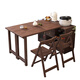 Siguyuan Solid Wood Folding Dining Table and Sideboard Integrated Small Household Dining Table Retractable Living Room Storage Cabinet Complete 1.2 Meter Single Sideboard (Walnut Color) Self-installation