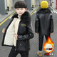 Disney (Disney) brand children's clothing boys' fleece jacket autumn and winter children's leather jacket thickened warm winter jacket boy medium and large black 140cm