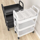 Nifeng trolley storage rack kitchen floor-standing multi-layer storage rack microwave pots household shelves vegetable basket storage 3-layer black small size pp plastic material