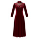Fashionable Minglan Shijia New Chinese Cheongsam Dress for Mother-in-Law Wedding Dress for Mother-in-law Wedding Banquet Daily Wear High-end Wedding Dress Red 8 (Long Sleeve) L