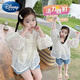 Disney (Disney) Girls 2024 Summer New Sun Protection Clothing Jacket Children's Summer Lace Top Baby Girl Thin Hooded Sun Protection Clothing Sun Protection Clothing 100 Sizes