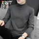 Woodpecker (TUCANO) Sweater Men's Autumn and Winter Half Turtle Collar Bottoming Sweater Loose Casual Warm Clothes Men's Dark Gray XL