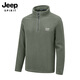 JEEP SPIRIT Jeep sweatshirt men's spring and autumn men's long-sleeved casual men's fleece jacket men's top military color XL