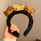 Cat ear plush headband leopard print KT cat sauce headband women's face wash makeup headband cartoon hair accessories tiger stripe white cat/
