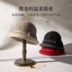 FANCET Hat Women's Autumn and Winter British Retro Elegant Hat Wool Warm Curly Basin Hat Western Style Bow Bucket Hat
