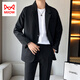Cat Man (MiiOW) Lei Jun's same casual suit suit for men, high-end, loose and handsome single coat, Korean style trendy autumn and winter small suit, black (single suit) XL