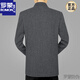 Luo Meng autumn and winter new Chinese stand collar wool casual suit tunic suit for middle-aged men slim Chinese woolen suit jacket 68153 dark gray 3XL