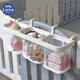 Shantou Lincun crib hanging storage bag bedside diaper hanging bag bed fence storage basket hanging basket multifunctional fence hanging basket - cheese white