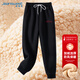 Jeanswest sherpa leggings women's black velvet sports pants autumn and winter 2024 new loose warm sweatpants
