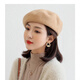 Gu Wenlun's hat with wig for middle-aged and elderly women in autumn and winter, shoulder-length short hair, Internet celebrity woolen beret, versatile short, khaki hat, shoulder-length short hair, light brown + hairnet