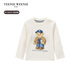 Teenie Weenie Kids 25 years new autumn men's and women's baby pure cotton printed long-sleeved T-shirt ivory white 120cm