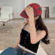 Lin Zhongxun Red Beret Summer Women's Plaid Hat 2024 New Thin British Retro Progressive Hat Red One Size (55-58cm)