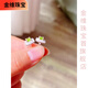 Jinwei natural peridot earrings 925 silver inlaid with 925 silver electroplated platinum 4*6mm commuter gift for girlfriend