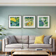 Long time no see Nordic style living room decoration painting abstract green landscape restaurant hanging painting niche literary simple small square mural
