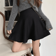 Miao Yijia skirt autumn black short skirt women winter knitted skirt pleated large hem skirt high waist a line skirt petite skirt high waist large hem pleated skirt black one size
