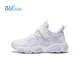 361 Children's Cotton Shoes 2025 Winter Women's Large Leather and Velvet Warm Cushioning and Wear-Resistant Sports Shoes Purple 37