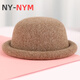 NY-NYM hat autumn and winter knitted wool dome Japanese style new versatile small head circumference ball hat curled edge cute small basin hat milk white 56-57cm